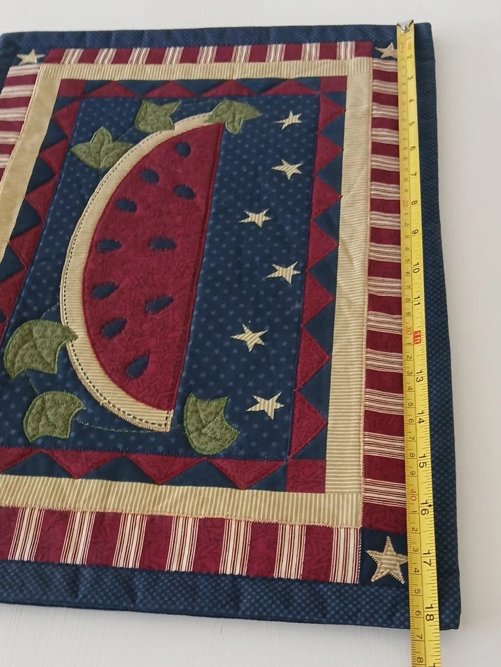 Sonoma Americana Quilted Placemats Set of 2 Stars Stripes Watermelon Reversible